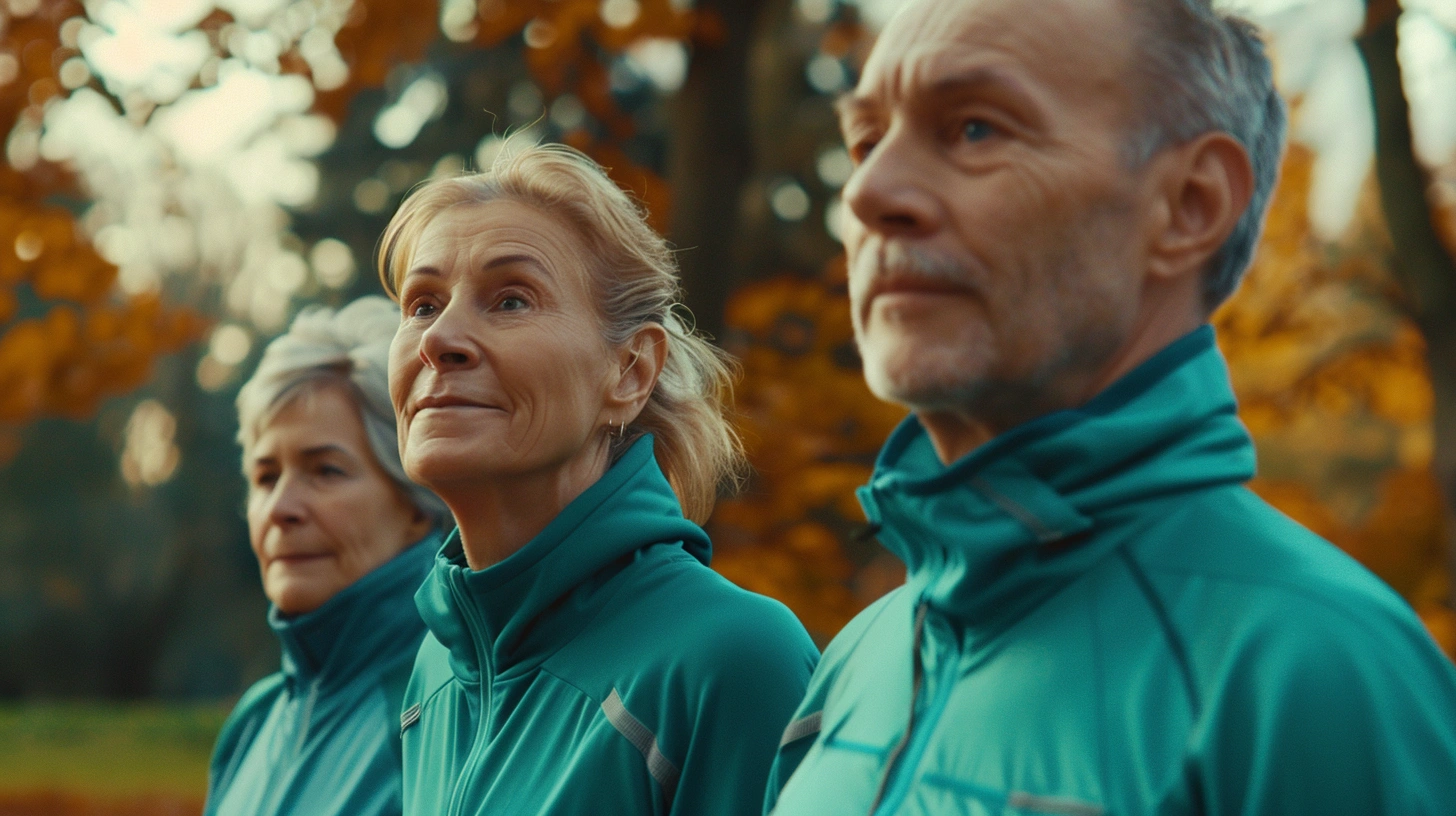 Активні люди поважного віку займаються фітнесом